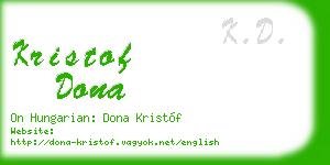 kristof dona business card